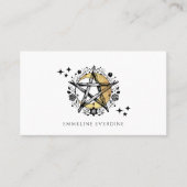 Rustieke Wiccan Pagan Pentacle Moon Calling Card Contactkaartje (Voorkant)