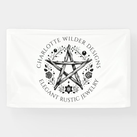 Rustieke Wiccan Pagan Sieraden Ontwerper Spandoek (Horizontaal)