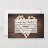 Rustieke Wijn Cork Hart Wijngaard Huwelijksuitnodi Kaart (Voorkant)