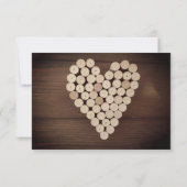 Rustieke Wijn Cork Hart Wijngaard Huwelijksuitnodi Kaart (Achterkant)