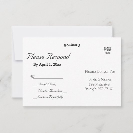 Rustieke Wijn Cork Wedding RSVP (Achterkant)