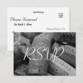 Rustieke Wijn Cork Wedding RSVP Kaartje (Voorkant / Achterkant)
