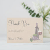 Rustieke wijn wijngaard bruiloft bedankkaart (Staand voorkant)