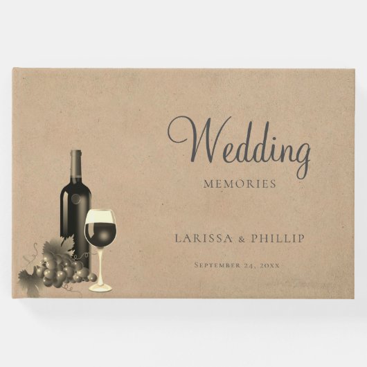 Rustieke wijn wijngaard bruiloft gastenboek (Voorkant)