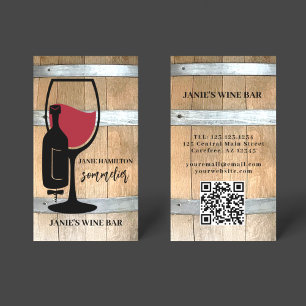 Rustieke wijnbar wijnmakerij QR-code visitekaartje