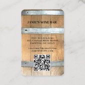 Rustieke wijnbar wijnmakerij QR-code visitekaartje (Achterkant)