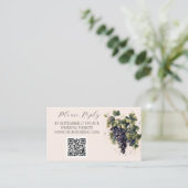 Rustieke wijngaard bestemming druiven bruiloft informatiekaartje (Staand voorkant)