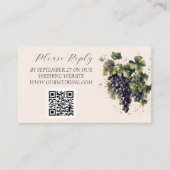 Rustieke wijngaard bestemming druiven bruiloft informatiekaartje (Voorkant)