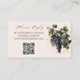 Rustieke wijngaard bestemming druiven bruiloft informatiekaartje