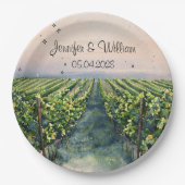 Rustieke wijngaard bestemming Italië bruiloft Papieren Bordje (Voorkant)