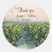 Rustieke wijngaard bestemming Italië bruiloft Ronde Sticker (Voorkant)