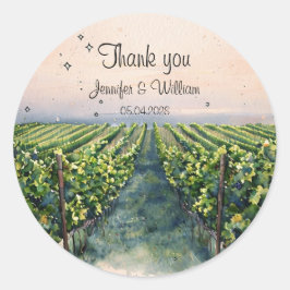 Rustieke wijngaard bestemming Italië bruiloft Ronde Sticker