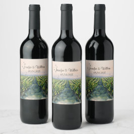 Rustieke wijngaard bestemming Italië bruiloft Wijn Etiket