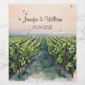 Rustieke wijngaard bestemming Italië bruiloft Wijn Etiket (Enkel label)