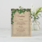 Rustieke wijngaard bruiloft ceremonie Routebeschri Informatiekaartje (Staand voorkant)