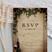 Rustieke wijngaard bruiloft RSVP Kaart