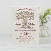 Rustieke wijngaard bruiloft uitnodiging (Staand voorkant)