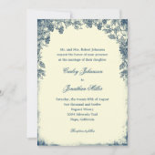 Rustieke wijngaard bruiloft uitnodiging - Navy (Voorkant)