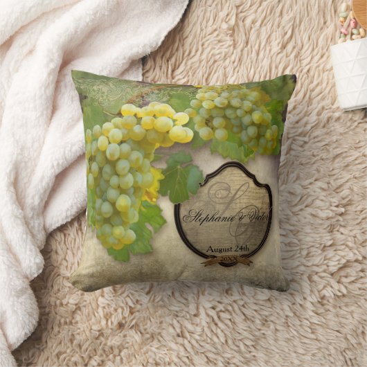 Rustieke wijngaard druiven Art Wine Label Home Dec Kussen (Deken)