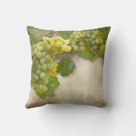 Rustieke wijngaard druiven Art Wine Label Home Dec Kussen (Achterkant)