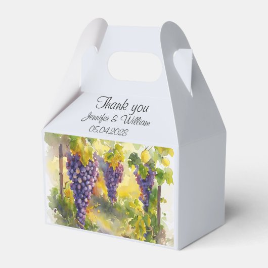 Rustieke Wijngaard Druiven Citroenen Italië Huweli Bedankdoosjes (Voorkant Zijde)