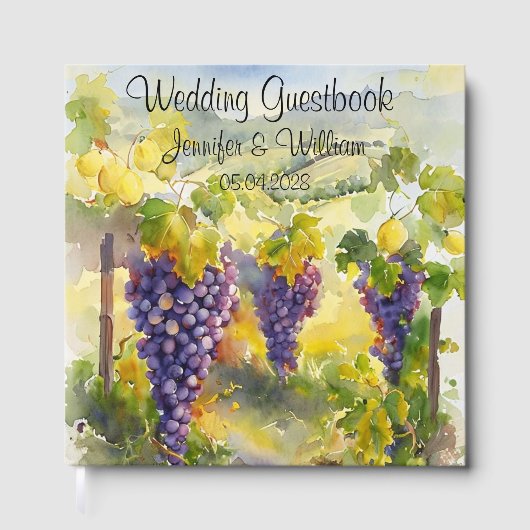 Rustieke Wijngaard Druiven Citroenen Italië Huweli Gastenboek (Voorkant)