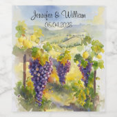 Rustieke Wijngaard Druiven Citroenen Italië Huweli Wijn Etiket (Enkel label)