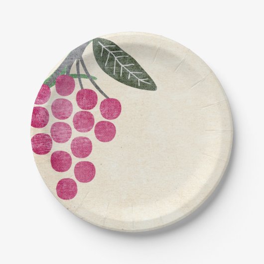 Rustieke wijngaard druiven papier Borden Papieren Bordje (Voorkant)