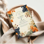 Rustieke wijngaard herfst bruiloft kaart