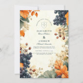 Rustieke wijngaard herfst bruiloft kaart (Voorkant)