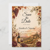 Rustieke Wijngaard Herfst Elegantie Bruiloft Save The Date (Voorkant)