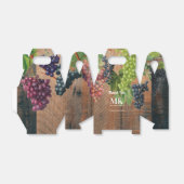 Rustieke Wijngaard Hout & Druiven Monogram Bruilof Bedankdoosjes (Uitgevouwen)