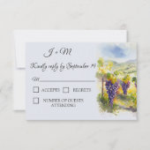 Rustieke wijngaard Waterverf Druiven Citroenen RSV RSVP Kaartje (Voorkant)