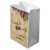 Rustieke wijngaard waterverf Proost 60 jaar Medium Cadeauzakje (Voorkant Gekanteld)