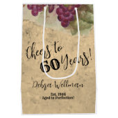 Rustieke wijngaard waterverf Proost 60 jaar Medium Cadeauzakje (Achterkant)