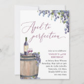 Rustieke wijngaard wijn verjaardag, verouderd tot kaart (Voorkant)