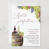 Rustieke wijngaard wijn verjaardag, verouderd tot kaart (Voorkant)