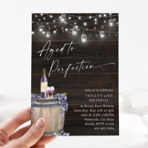 Rustieke wijngaard wijn verjaardag, verouderd tot  kaart