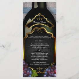 Rustieke wijngaard wijnmakerij bruiloft menu