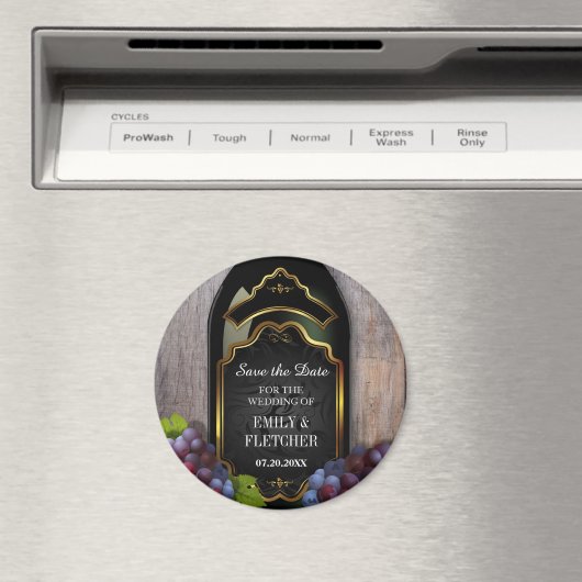 Rustieke wijngaard wijnmakerij Save the Date Weddi Magneet (Insitu (Vaatwasser))