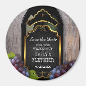 Rustieke wijngaard wijnmakerij Save the Date Weddi Magneet (Voorkant)