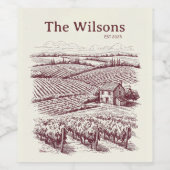 Rustieke wijngaard  wijnmakerij wijn etiket (Enkel label)