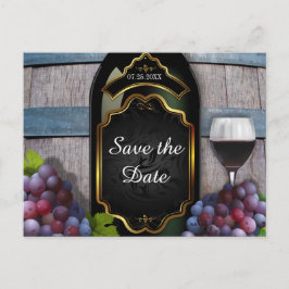 Rustieke Wijngaard Winery Wedding Save the Date Aankondigingskaart