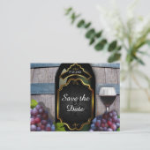 Rustieke Wijngaard Winery Wedding Save the Date Aankondigingskaart (Staand voorkant)