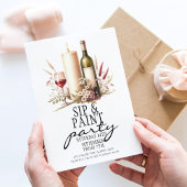 Rustieke Wijnkaars Bloemenschip en Paint Party Feestdagenkaart