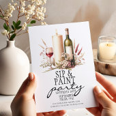 Rustieke Wijnkaars Bloemenschip en Paint Party Feestdagenkaart