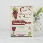 Rustieke wijnkoppels Uitnodigingen voor huwelijksd (Staand voorkant)