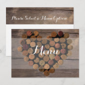 Rustieke wijnkurk menukaart (Voorkant / Achterkant)