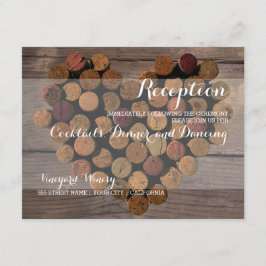 Rustieke wijnkurk ontvangstkaart informatiekaartje