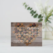 Rustieke wijnkurk ontvangstkaart informatiekaartje (Staand voorkant)